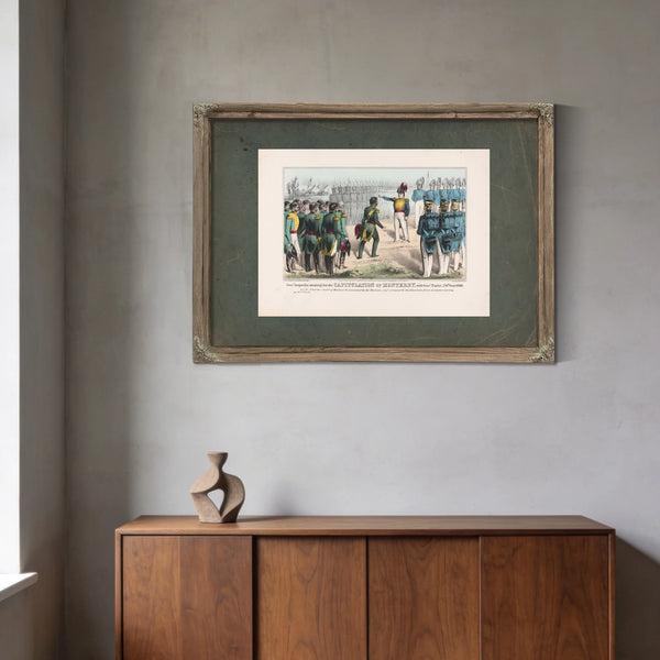 General Ampudia Treating for the Capitulation of Monterey With General Taylo — Framed Wall Art Room View | Bella Frye