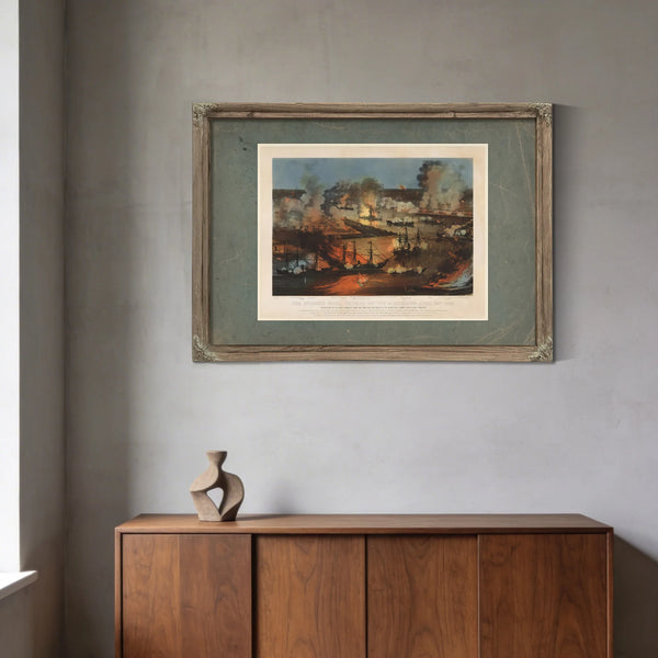 The Splendid Naval Triumph on the Mississippi April 24th 1862 Destruction of — Framed Wall Art Room View | Bella Frye