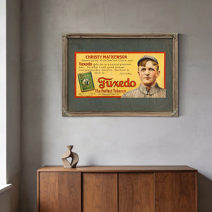 Christy Mathewson Tuxedo Tobacco Trolley Car Advertising Sign 2 — Framed Wall Art Room View | Bella Frye