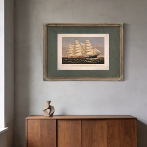 Clipper Ship Three Brothers 2972 Tons_ the Largest Sailing Ship in the World — Framed Wall Art Room View | Bella Frye