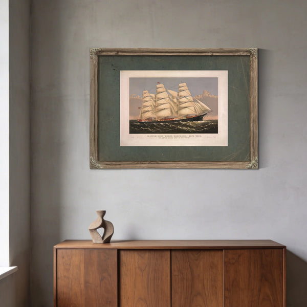Clipper Ship Three Brothers 2972 Tons_ the Largest Sailing Ship in the World — Framed Wall Art Room View | Bella Frye
