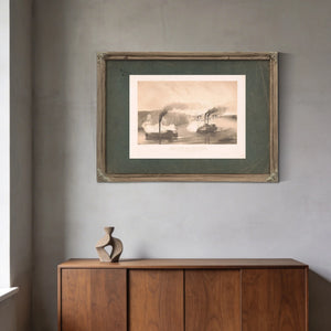 Battle of Shiloh the Gunboats Tylor Tyler and Lexington Supporting the Natio — Framed Wall Art Room View | Bella Frye