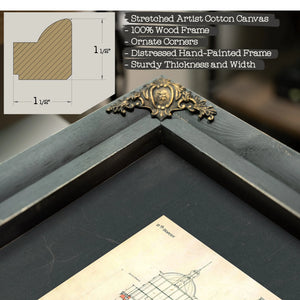 The Cape Blanco Light Station Blueprint Guardian of the Oregon Coast — Framed Wall Art Room View | Bella Frye