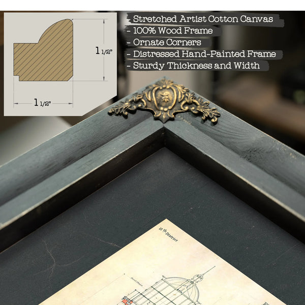 The Cape Blanco Light Station Blueprint Guardian of the Oregon Coast — Framed Wall Art Room View | Bella Frye