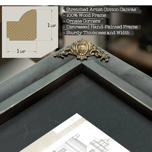 The Keepers Blueprint Blackistone Island Light Station — Framed Wall Art Room View | Bella Frye