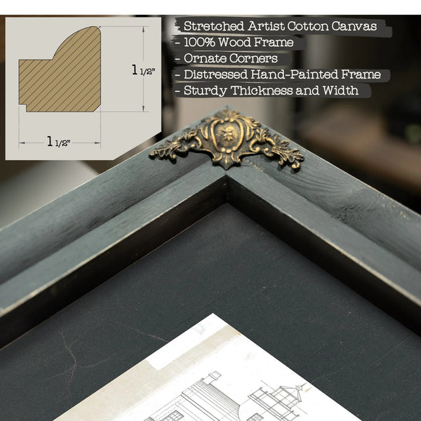 The Keepers Blueprint Blackistone Island Light Station — Framed Wall Art Room View | Bella Frye