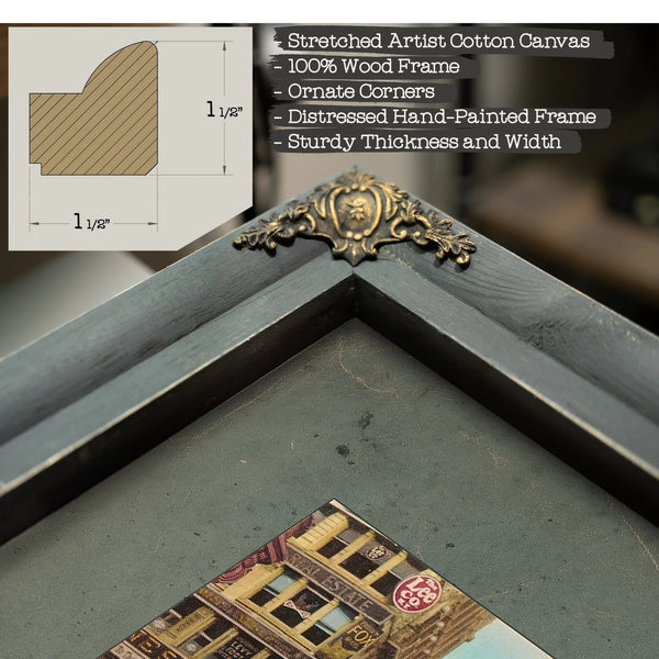 The Crossroads of Commerce Herald Squares Gilded Chaos — Framed Wall Art Room View | Bella Frye