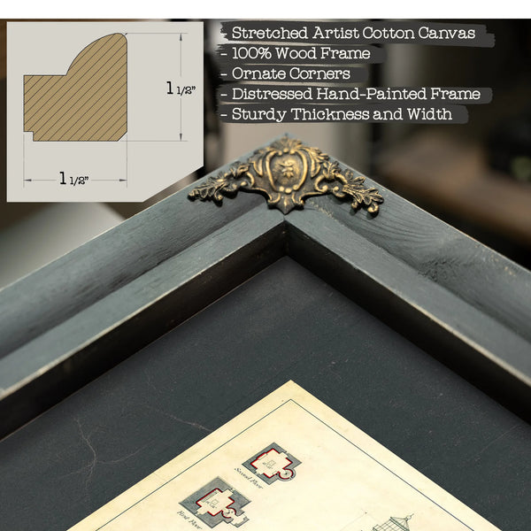 St. George Reef Lighthouse Architectural Plans the Impossible Light Station Blueprint — Framed Wall Art Room View | Bella Fry