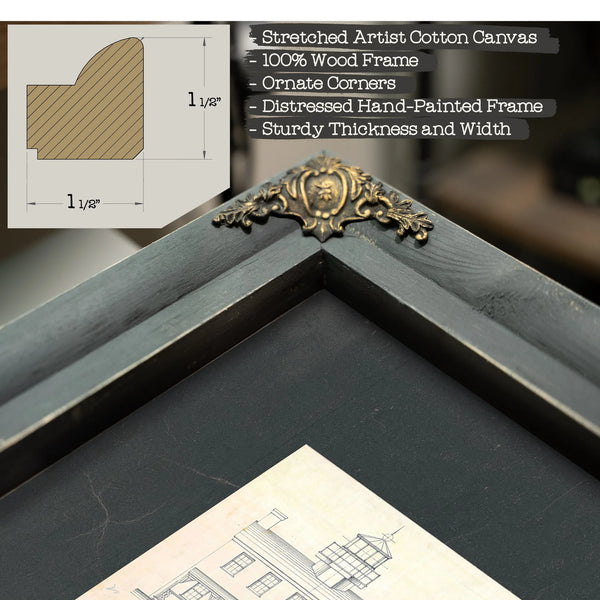 The Keepers Blueprint Fishing Battery Light Station Engineering Drawings — Framed Wall Art Room View | Bella Frye