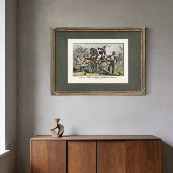 Capture of Genl La Vega by the Gallant Capt May at the Battle of Resaca De L — Framed Wall Art Room View | Bella Frye