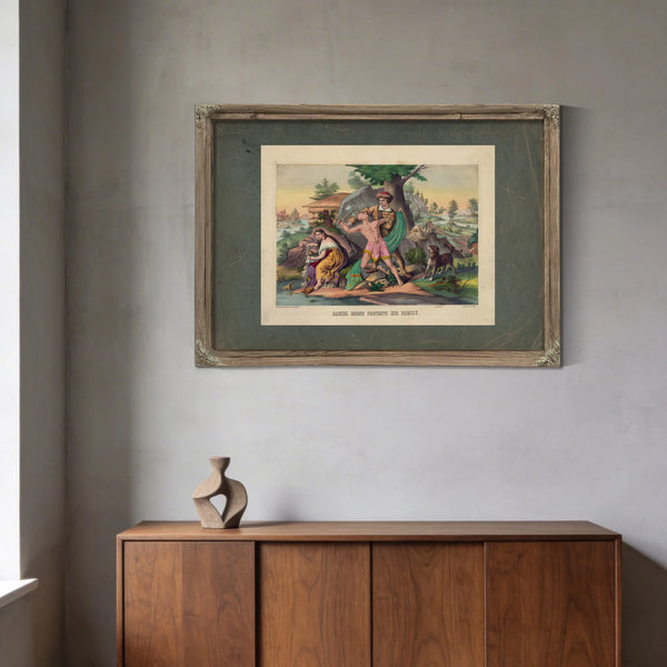 Daniel Boone Protects His Family 1874 — Framed Wall Art Room View | Bella Frye