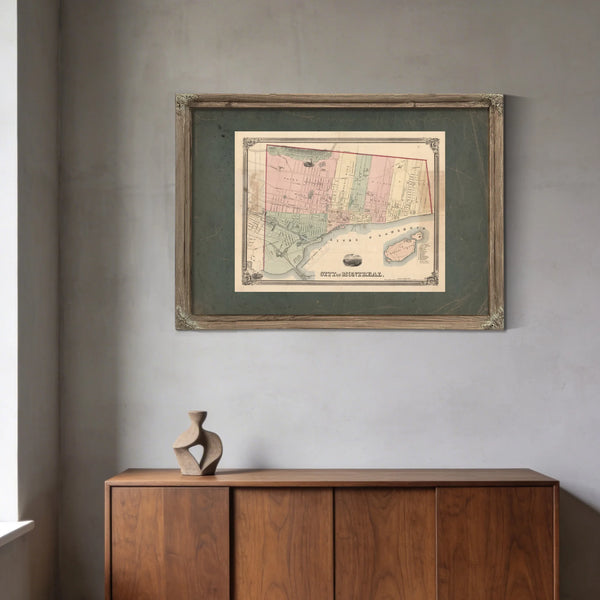 City of Montreal 1863 — Framed Wall Art Room View | Bella Frye