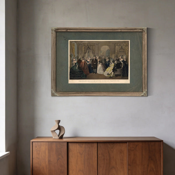 Franklins Reception at the Court of France 1778 Respectfully Dedicated to Th — Framed Wall Art Room View | Bella Frye