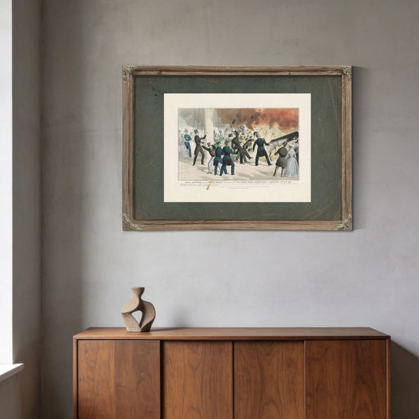 Awful Explosion of the Peace Maker on Board the Us Steam Frigate Princeton O — Framed Wall Art Room View | Bella Frye