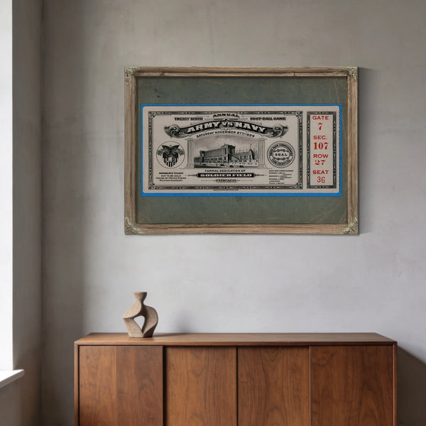 Ticket to the 1926 Army Navy Game 2 Front — Framed Wall Art Room View | Bella Frye