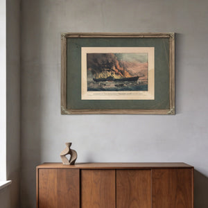Burning of the Steamship Golden Gate _july 27 1862 1862 — Framed Wall Art Room View | Bella Frye