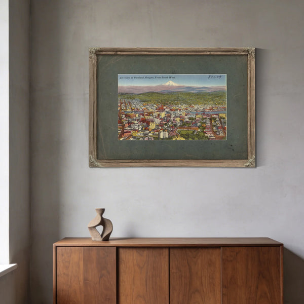 Air View Of Portland Oregon From South West — vintage wall art by Bella Frye