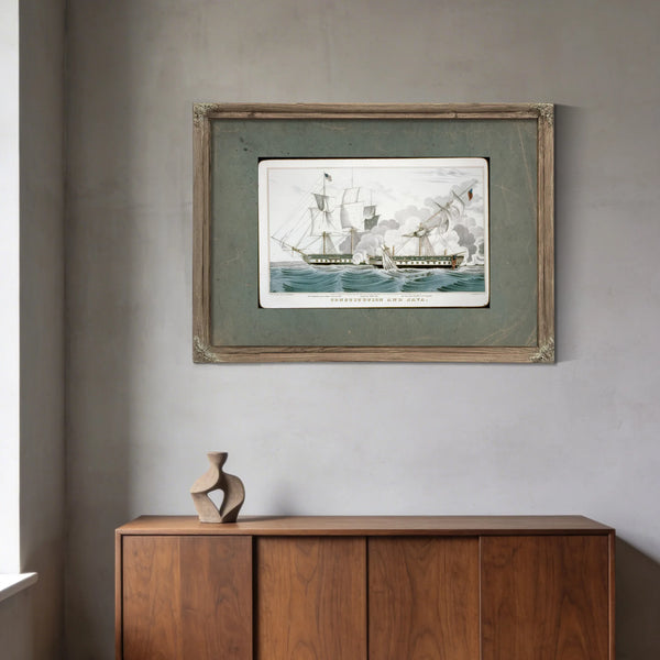 Constitution and Java Naval Battle of the War of 1812 — Framed Wall Art Room View | Bella Frye