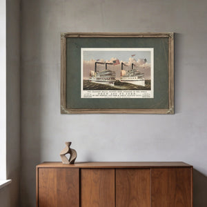 Grandest Palace Drawing Room Steamers in the World Drew and St John 1878 — Framed Wall Art Room View | Bella Frye
