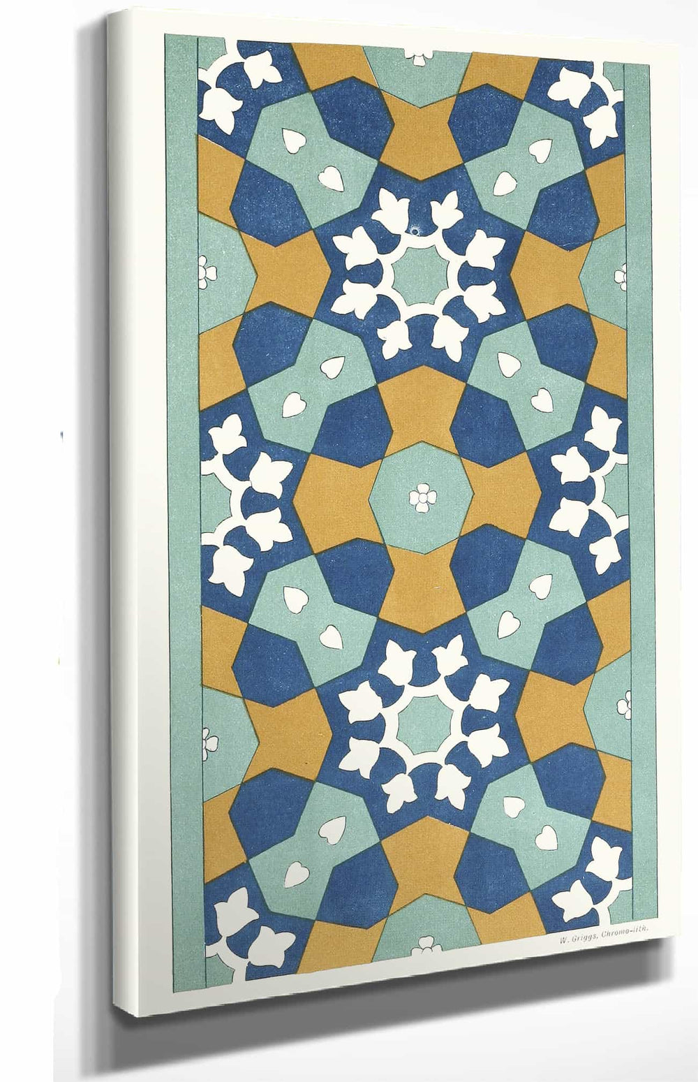 Afghan Boundary Commission 12" x 18" / Stretched Canvas Wrap 18 Plates Of Ornamental Tiles From The Afghan Boundary Commission Pl 01 By Afghan Boundary Commission