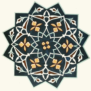 Afghan Boundary Commission 12" x 12" / Unframed Paper 18 Plates Of Ornamental Tiles From The Afghan Boundary Commission Pl 02 By Afghan Boundary Commission