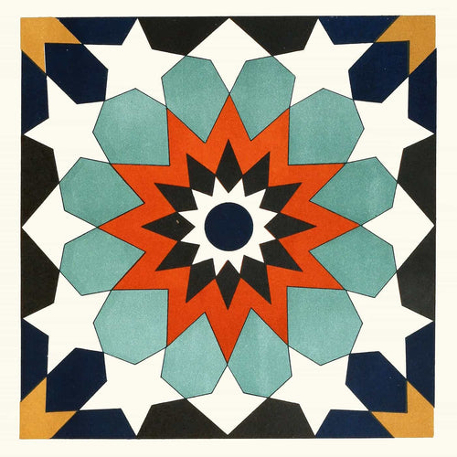 Afghan Boundary Commission 12" x 12" / Unframed Paper 18 Plates Of Ornamental Tiles From The Afghan Boundary Commission Pl 04 By Afghan Boundary Commission