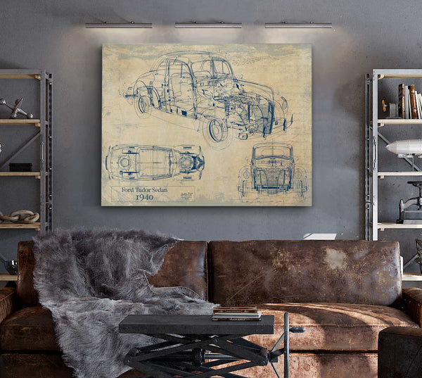 1940 Ford Tudor Sedan Wall Art from Bella Frye.