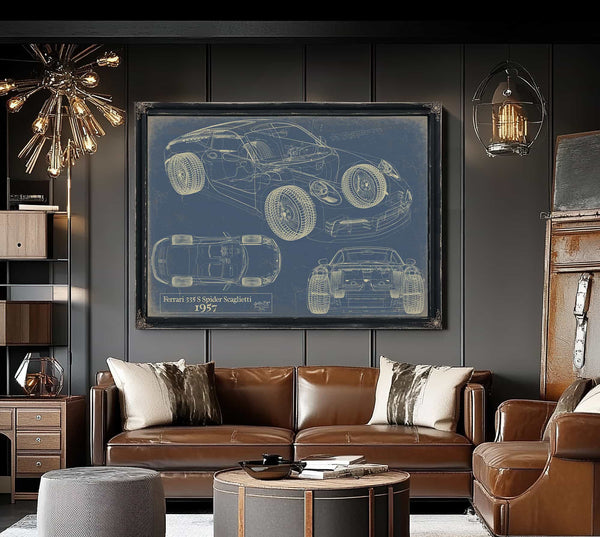 1957Ferrari 335 S Spider Scaglietti Wall Art from Bella Frye.