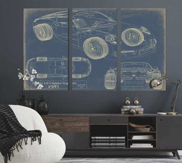 1957Ferrari 335 S Spider Scaglietti Wall Art from Bella Frye.