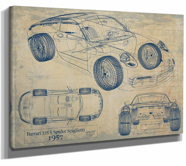 1957Ferrari 335 S Spider Scaglietti Wall Art from Bella Frye.