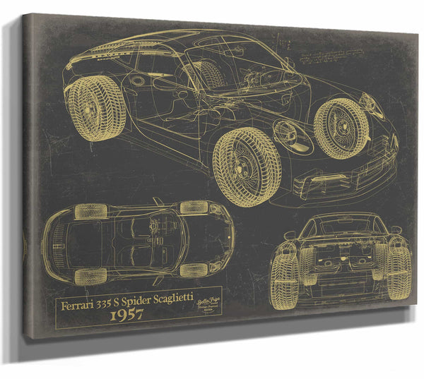 1957Ferrari 335 S Spider Scaglietti Wall Art from Bella Frye.