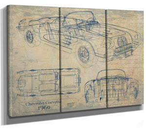 1960 Chevrolet Corvette Wall Art from Bella Frye.