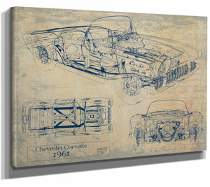 1961 Chevrolet Corvette Wall Art from Bella Frye.