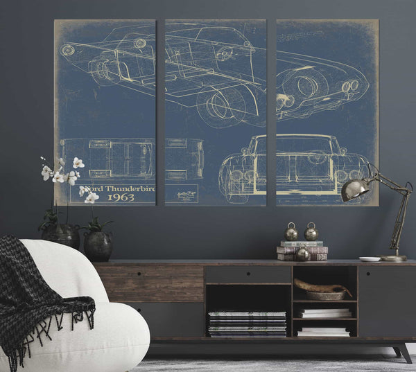 1963 Ford Thunderbird Wall Art from Bella Frye.