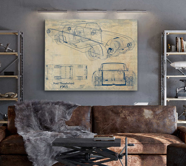 1963 Ford Thunderbird Wall Art from Bella Frye.