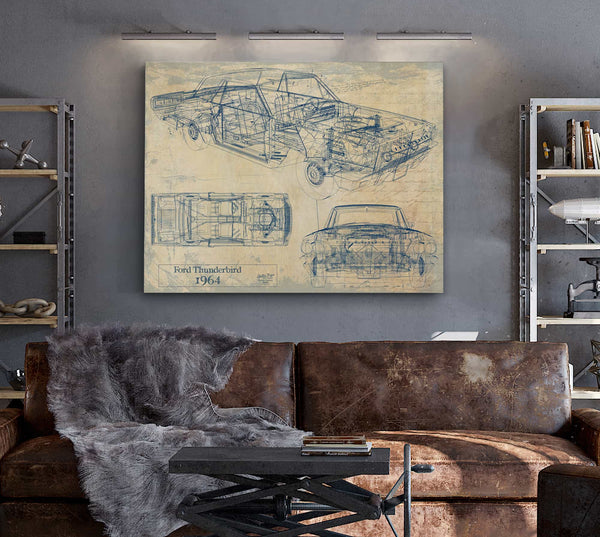 1964 Ford Thunderbird Wall Art from Bella Frye.