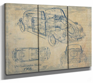 1968 Convertible Beetle Wall Art from Bella Frye.