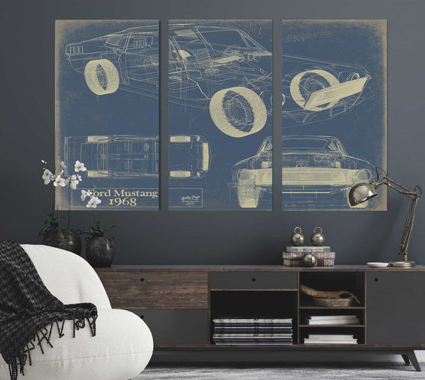 1968 Ford Mustang Wall Art from Bella Frye.