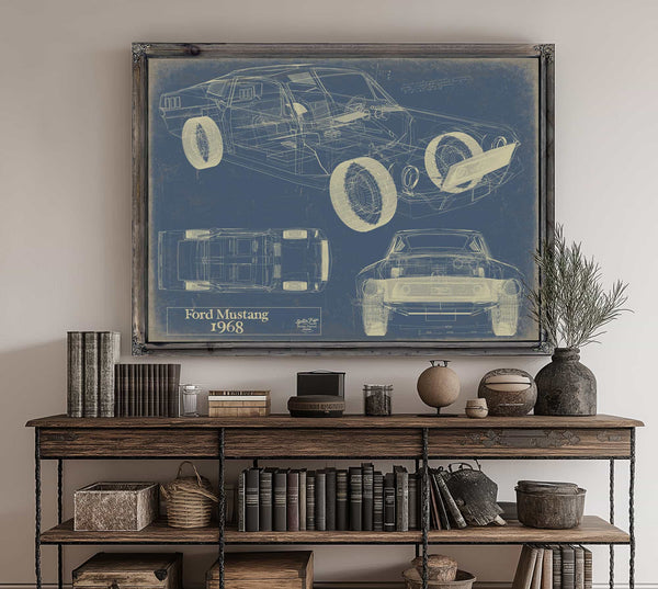 1968 Ford Mustang Wall Art from Bella Frye.