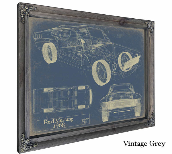 1968 Ford Mustang Wall Art from Bella Frye.