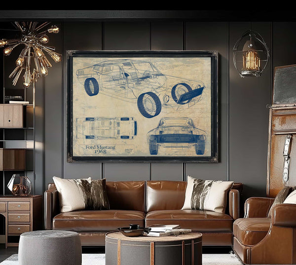 1968 Ford Mustang Wall Art from Bella Frye.