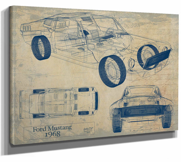 1968 Ford Mustang Wall Art from Bella Frye.