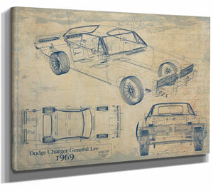 1969 Dodge Charger General Lee Wall Art from Bella Frye.