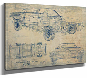 1970 Oldsmobilecutlass Sabre Musclecar Wall Art from Bella Frye.