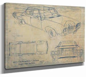 1971 Oldsmobile Cutlass Supreme Sedan Wall Art from Bella Frye.