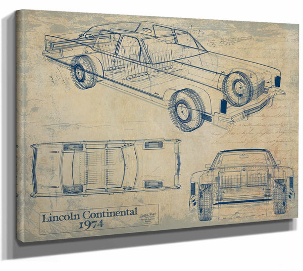 1974 Lincoln Continental Sedan Wall Art from Bella Frye.