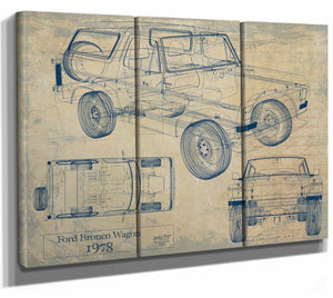 1978 Ford Bronco Wagon Wall Art from Bella Frye.