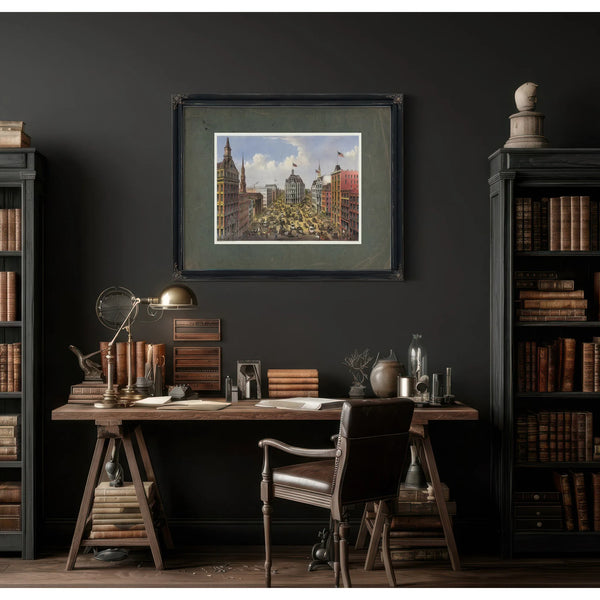 Broadway New York_ From the Western Union Telegraph Building Looking North 1 — Framed Wall Art Room View | Bella Frye