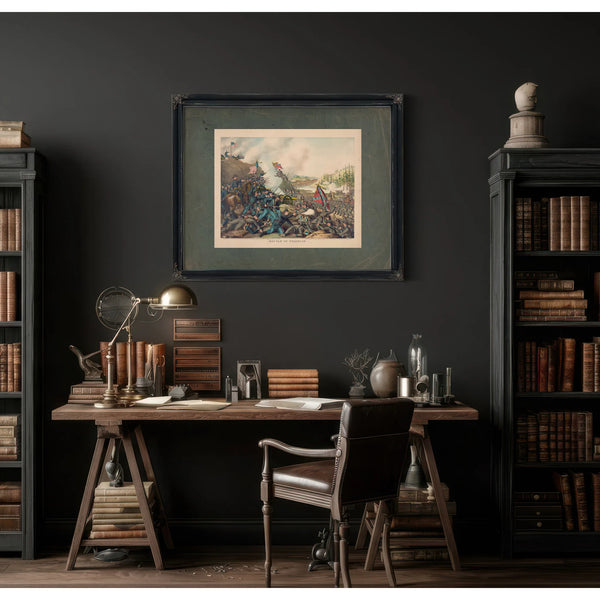 Battle of Franklin November 3 1864 Union Gen Schofield Conf Gen Hood 1891 — Framed Wall Art Room View | Bella Frye