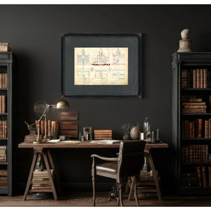The Keepers Vigil Point Lookout Light Station Blueprint — Framed Wall Art Room View | Bella Frye
